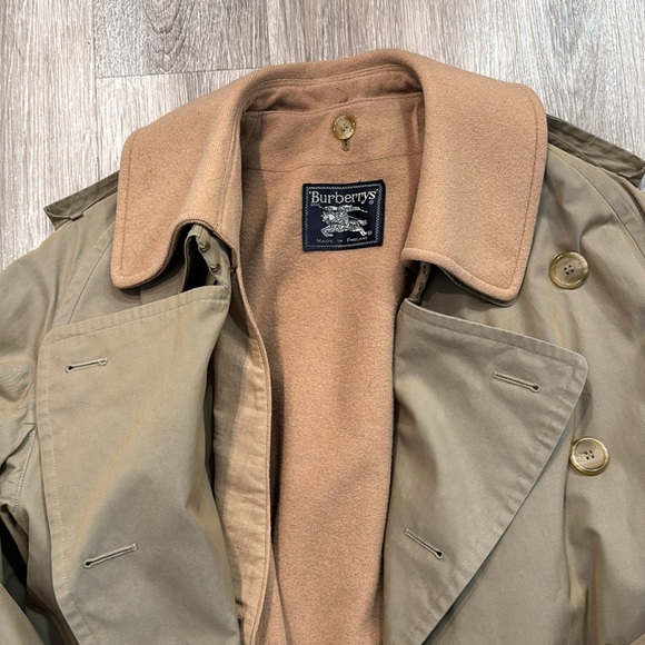 Vintage Burberrys long trench belted coat jacket removable lining - Picture 3 of 14